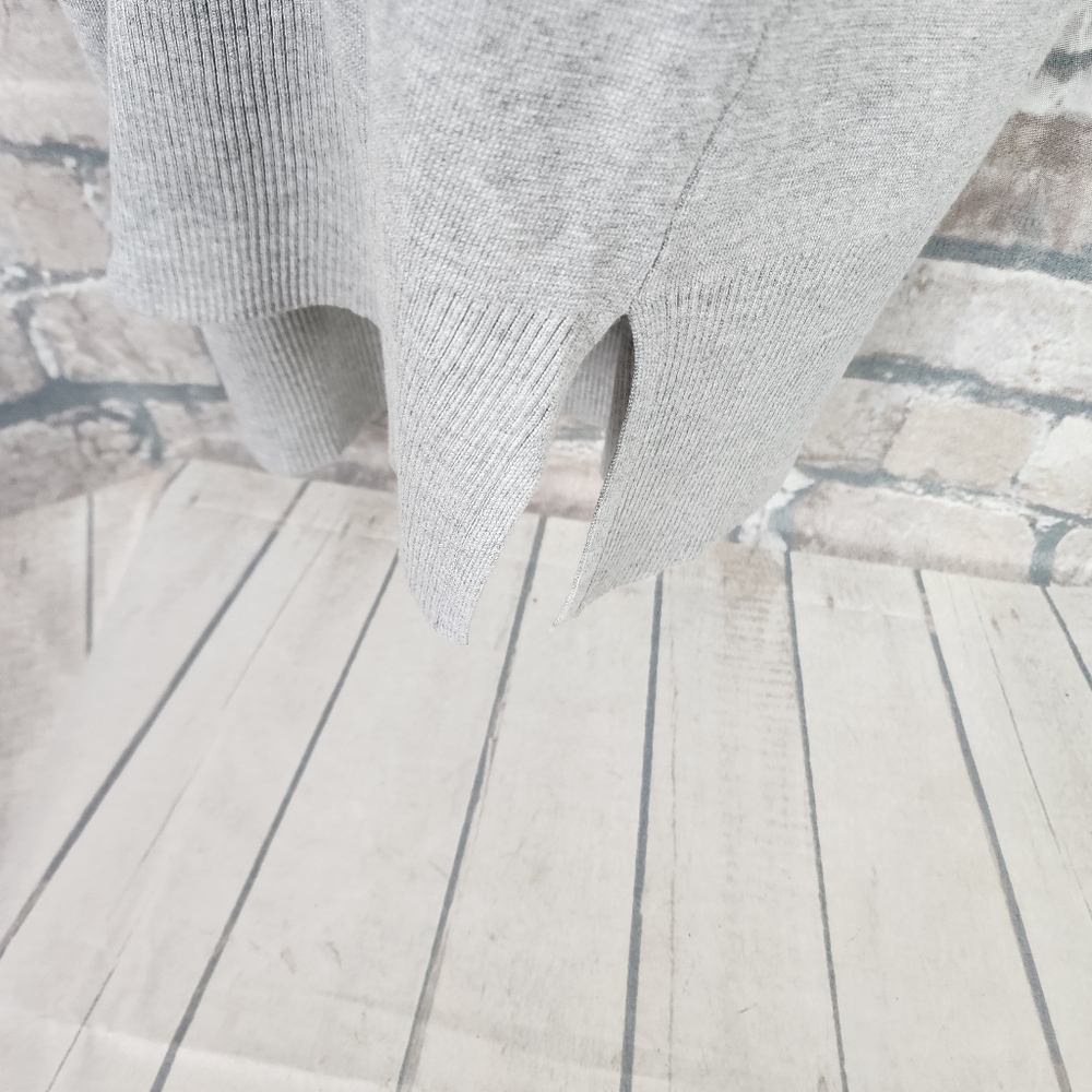 Charlie Paige Long Open Cardigan Pouch Pocket Light Gray No Size Measures Medium - Picture 10 of 13
